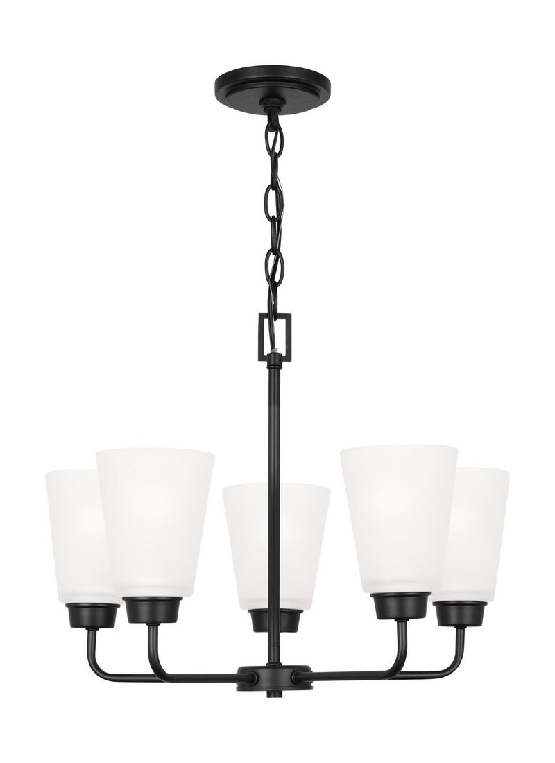 Generation Lighting 3115205EN3-112 Five Light Chandelier, Midnight Black