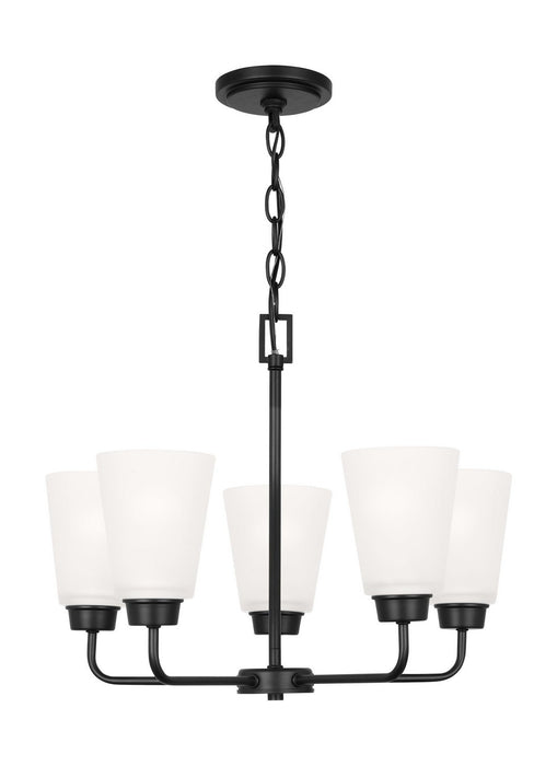 Generation Lighting 3115205EN3-112 Five Light Chandelier, Midnight Black