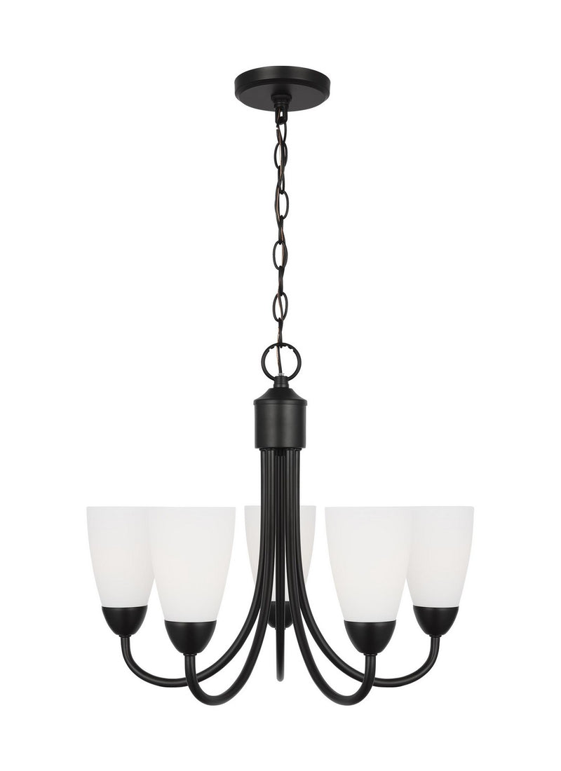 Generation Lighting 3120205EN3-112 Five Light Chandelier, Midnight Black