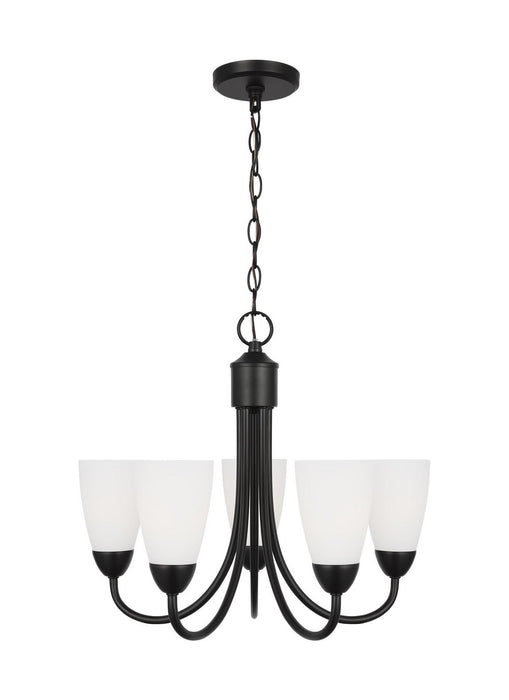 Generation Lighting 3120205EN3-112 Five Light Chandelier, Midnight Black