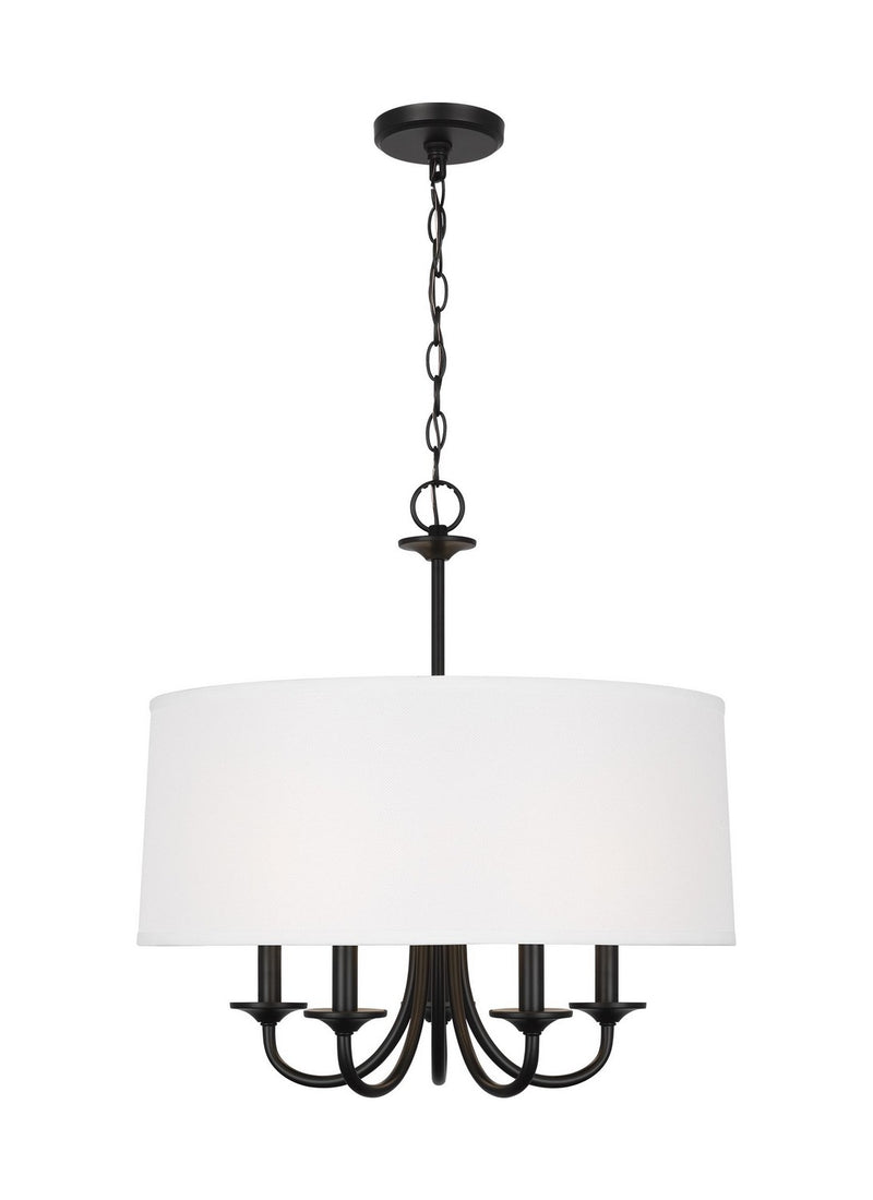 Generation Lighting 3320205EN-112 Five Light Chandelier, Midnight Black