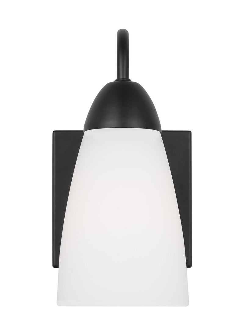 Generation Lighting 4120201EN3-112 One Light Wall / Bath Sconce, Midnight Black