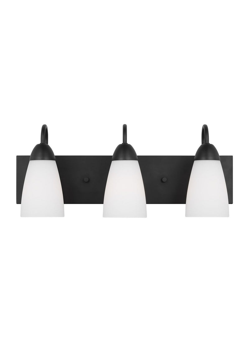 Generation Lighting 4420203EN3-112 Three Light Wall / Bath, Midnight Black