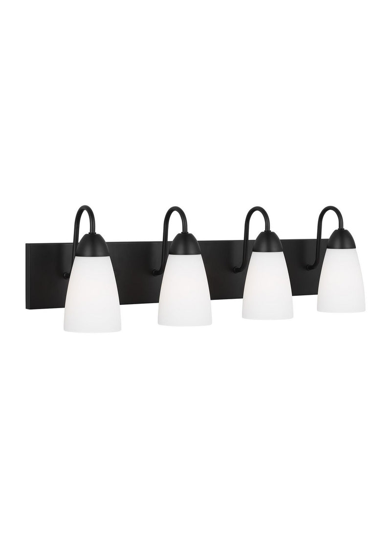 Generation Lighting 4420204EN3-112 Four Light Wall / Bath, Midnight Black