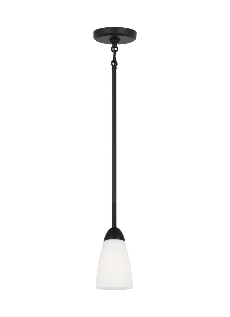 Generation Lighting 6120201EN3-112 One Light Mini Pendant, Midnight Black
