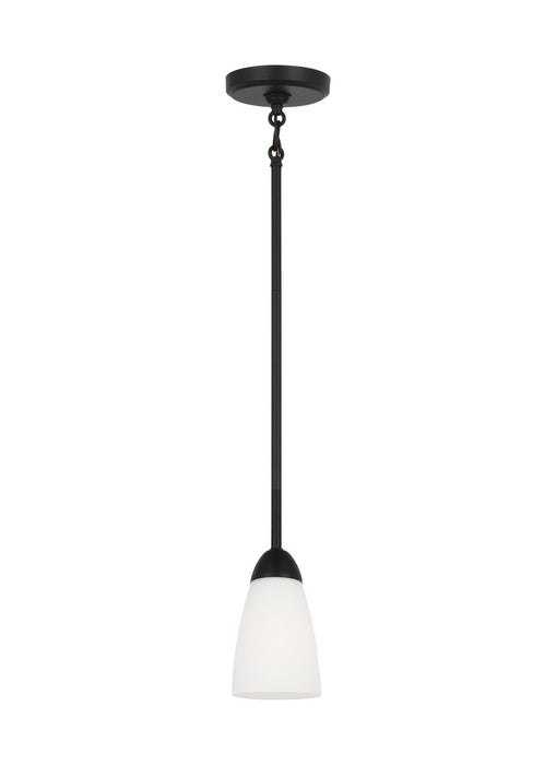 Generation Lighting 6120201EN3-112 One Light Mini Pendant, Midnight Black