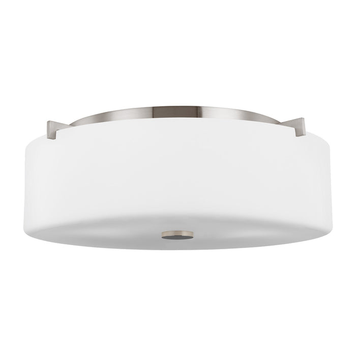 Generation Lighting FM312EN3/BS Three Light Flush Mount, Brushed Steel