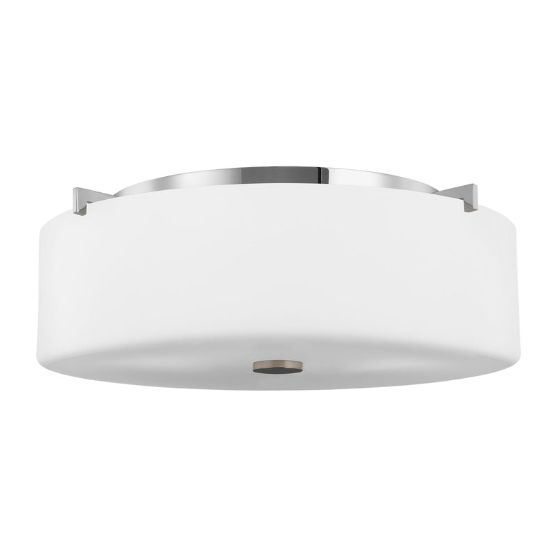 Generation Lighting FM312EN3/CH Three Light Flush Mount, Chrome