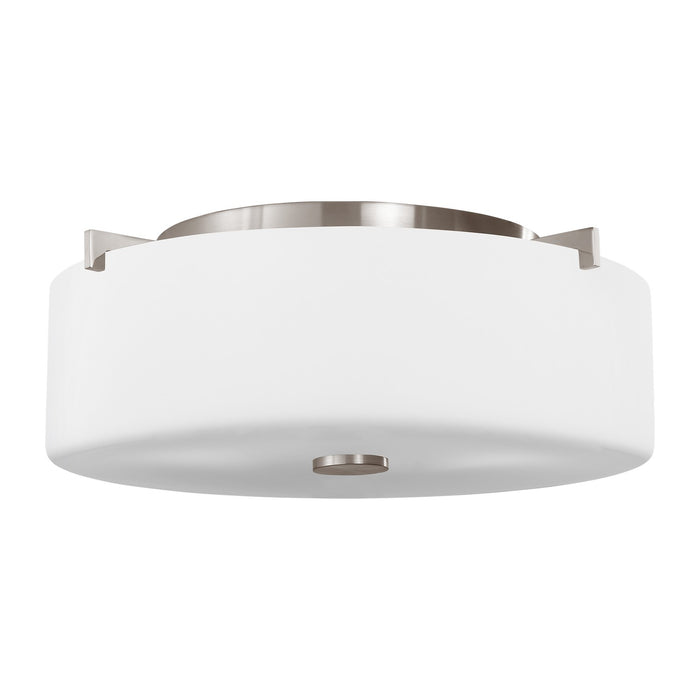 Generation Lighting FM313EN3/BS Two Light Flush Mount, Brushed Steel