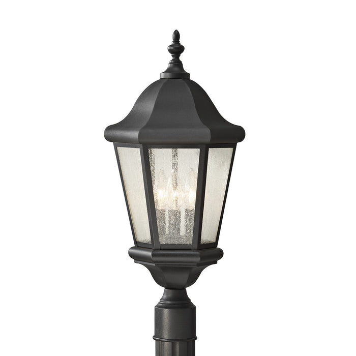 Generation Lighting OL5907EN/BK Three Light Outdoor Post Lantern, Black