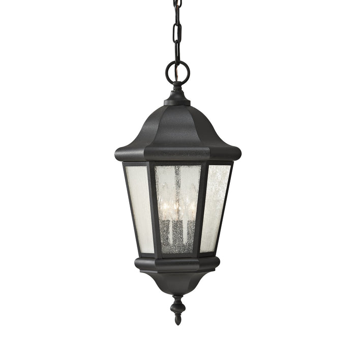 Generation Lighting OL5911EN/BK Three Light Outdoor Pendant, Black
