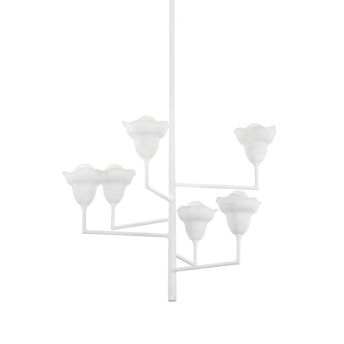 Hudson Valley 1286-WP Six Light Chandelier, White Plaster