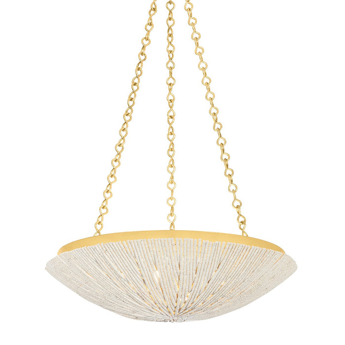 Hudson Valley 1704-VGL Four Light Pendant, Vintage Gold Leaf