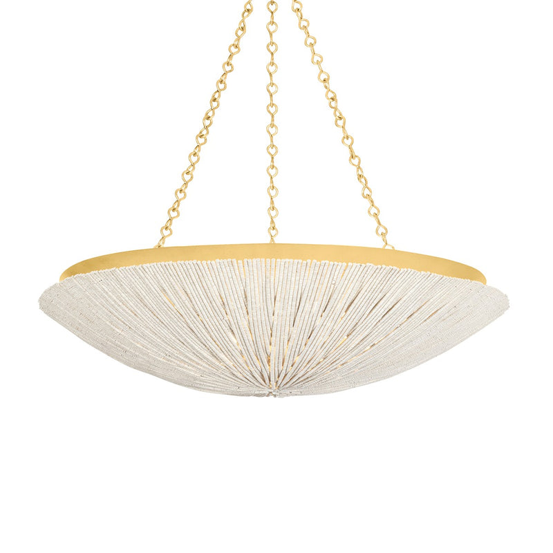 Hudson Valley 1706-VGL Six Light Pendant, Vintage Gold Leaf