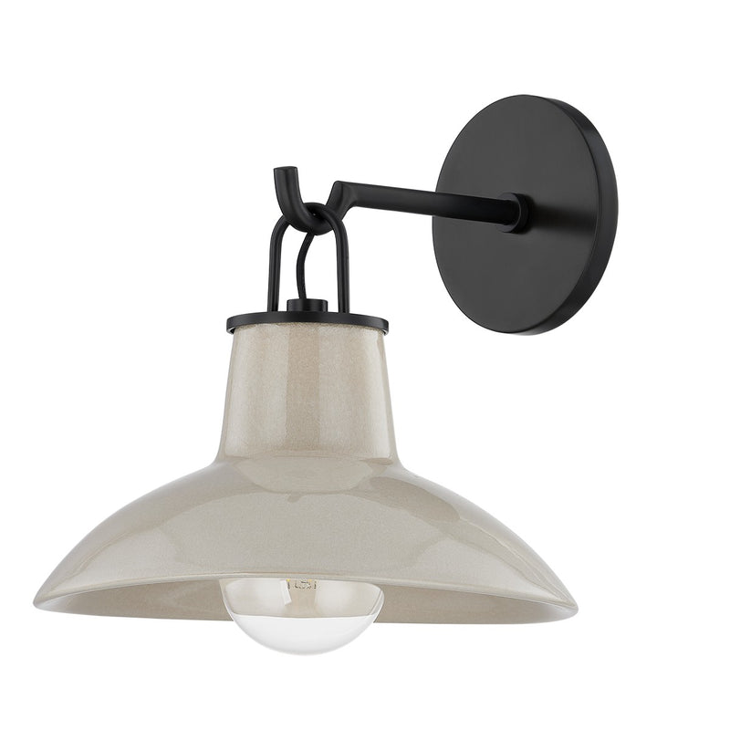 Hudson Valley 1913-DB/CIC One Light Wall Sconce, Distressed Bronze/Ceramic Ivory Crackle