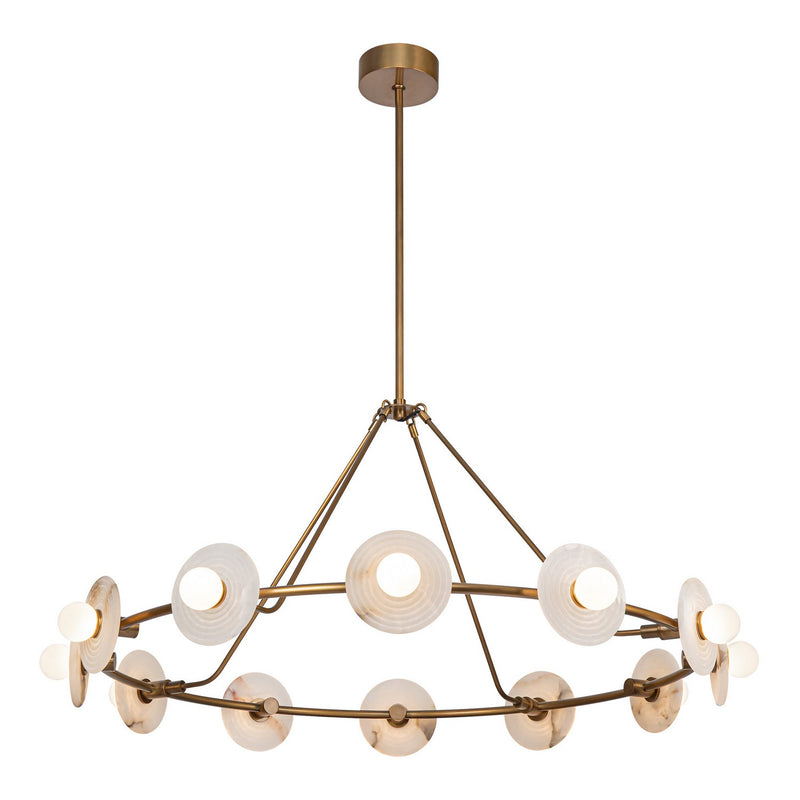 Alora CH346046VBAR-UNV LED Chandelier, Vintage Brass/Alabaster