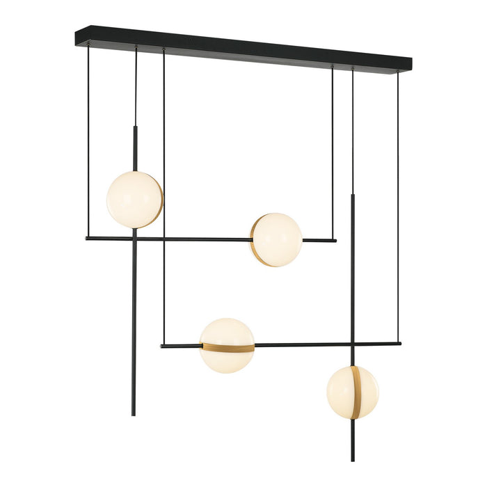 Alora LP302004MBBG-UNV LED Linear Pendant, Matte Black/Brushed Gold