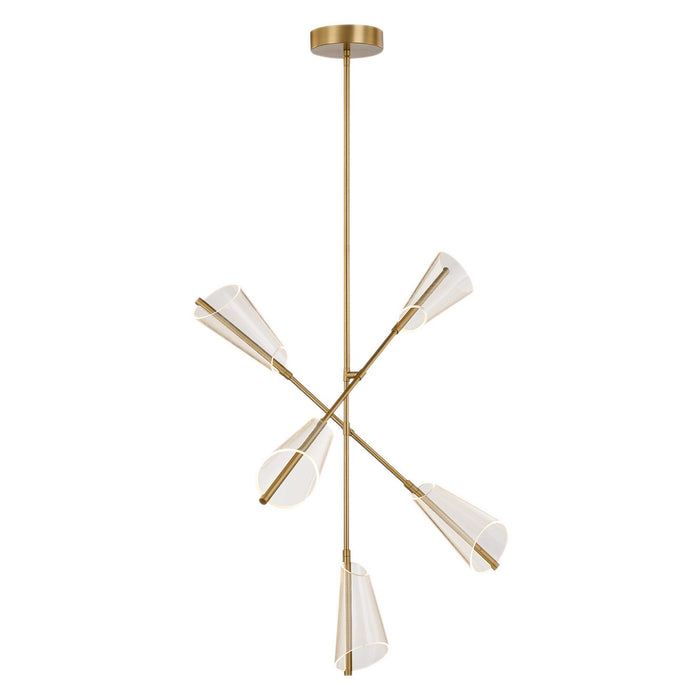 Kuzco Lighting CH62737-BG/LG-UNV LED Chandelier, Brushed Gold/Light Guide