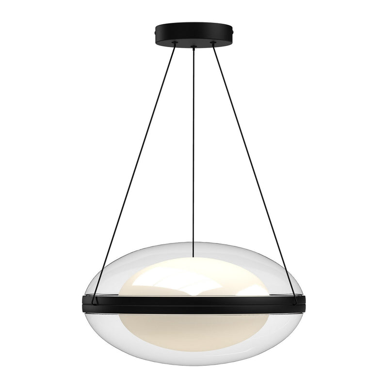 Kuzco Lighting PD76316-BK/OP-UNV LED Pendant, Black/Opal Glass