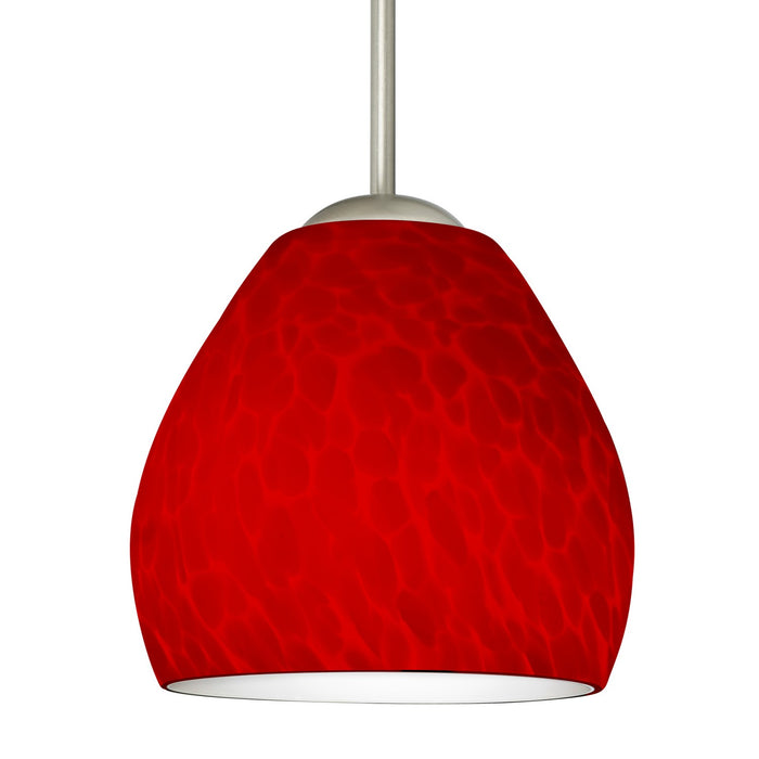 Besa 1BC-4122RC-MED-SN One Light Pendant, Satin Nickel