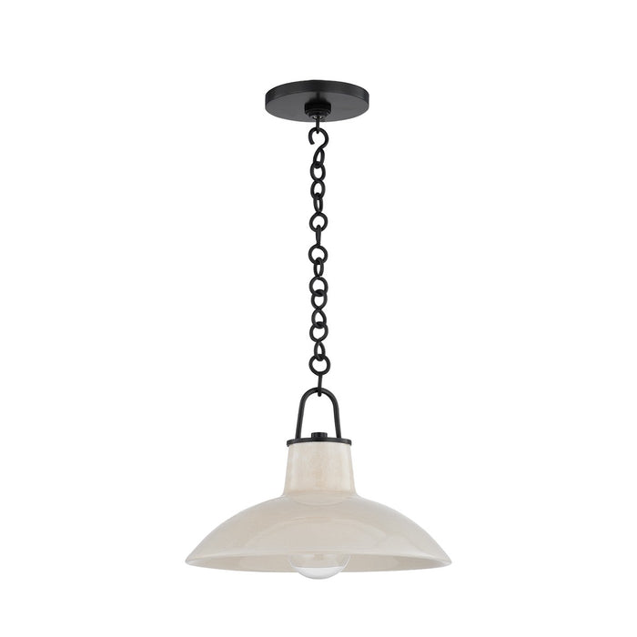 Hudson Valley 1914-DB/CIC One Light Pendant, Distressed Bronze/Ceramic Ivory Crackle