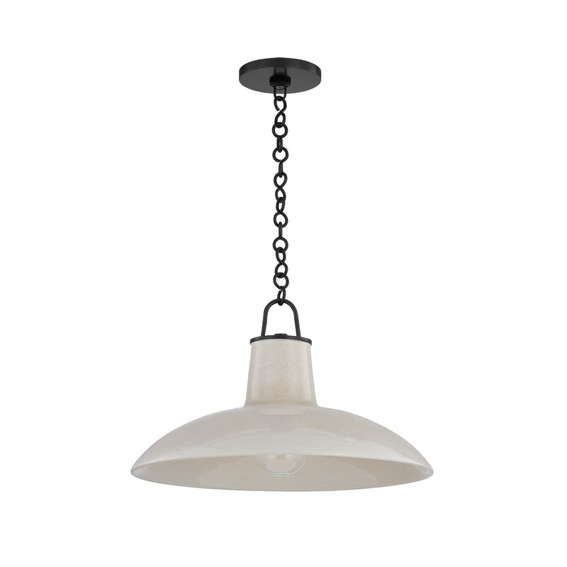 Hudson Valley 1918-DB/CIC One Light Pendant, Distressed Bronze/Ceramic Ivory Crackle