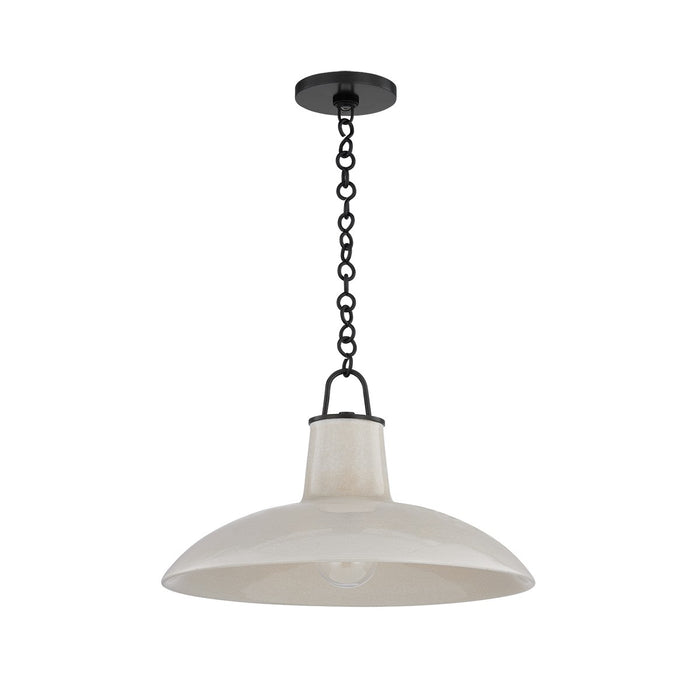 Hudson Valley 1918-DB/CIC One Light Pendant, Distressed Bronze/Ceramic Ivory Crackle
