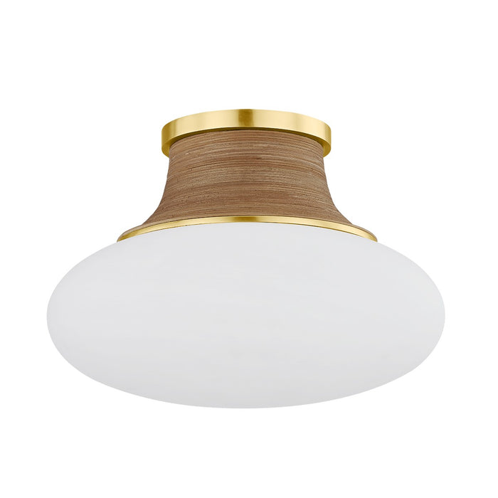 Hudson Valley 2310-AGB One Light Flush Mount, Aged Brass