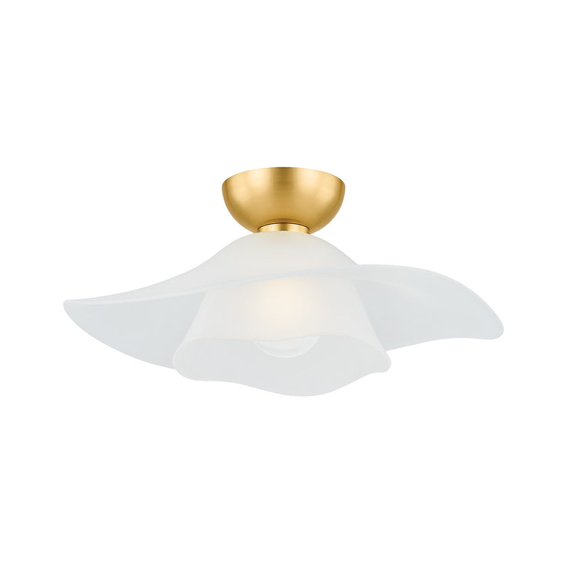 Hudson Valley 2918-AGB One Light Flush Mount, Aged Brass