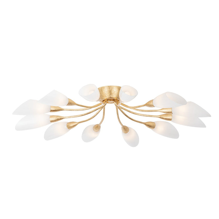 Hudson Valley 3042-VGL 12 Light Semi Flush Mount, Vintage Gold Leaf
