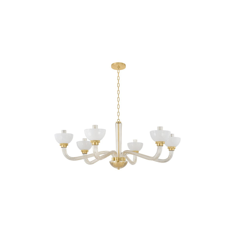 Hudson Valley 3306-AGB Six Light Chandelier, Aged Brass