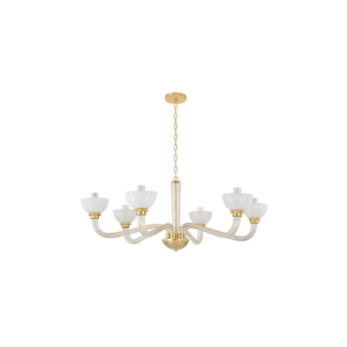 Hudson Valley 3306-AGB Six Light Chandelier, Aged Brass