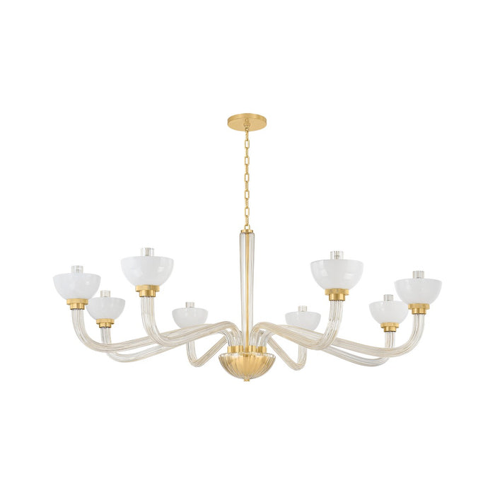 Hudson Valley 3308-AGB Eight Light Chandelier, Aged Brass