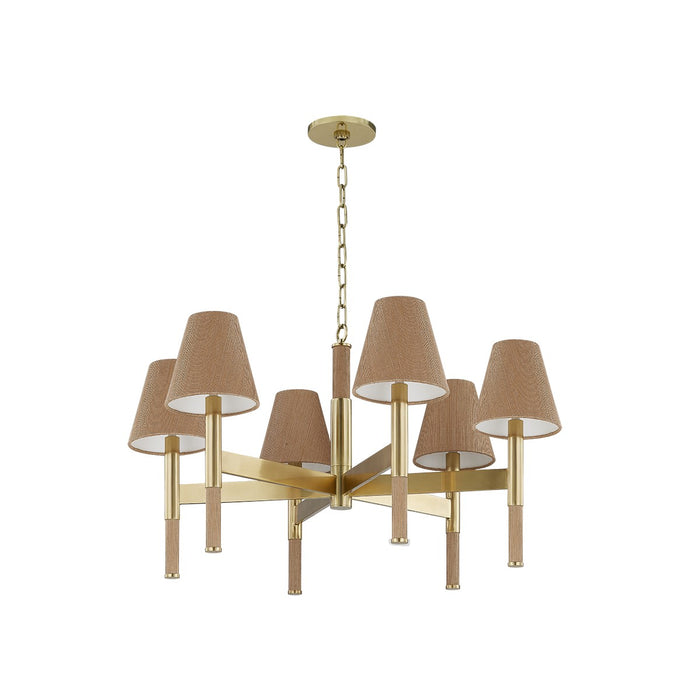 Hudson Valley 3448-AGB Nine Light Chandelier, Aged Brass