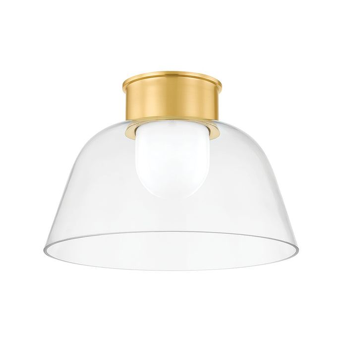 Hudson Valley 3514-AGB One Light Flush Mount, Aged Brass