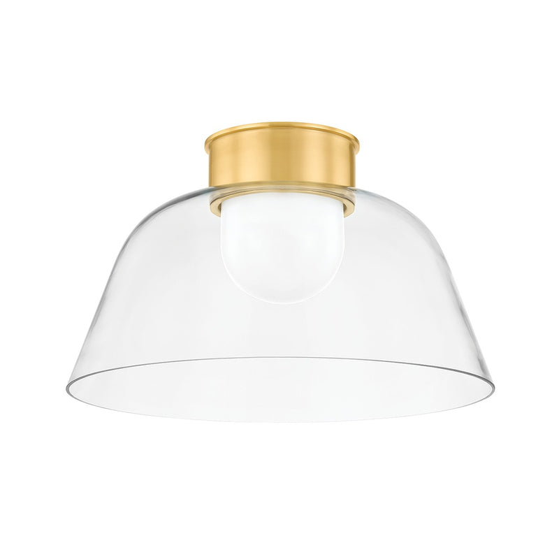 Hudson Valley 3520-AGB One Light Flush Mount, Aged Brass