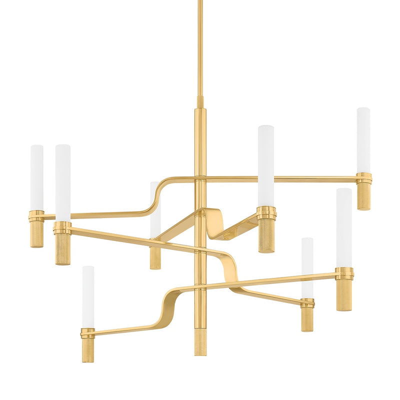 Hudson Valley 4008-AGB LED Chandelier, Aged Brass