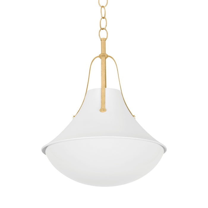 Hudson Valley 4520-VGL/WP One Light Pendant, Vintage Gold Leaf/ White Plaster