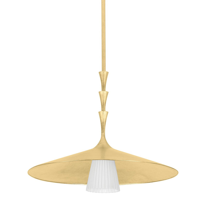 Hudson Valley 4524-VGL One Light Pendant, Vintage Gold Leaf