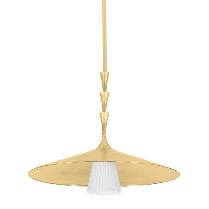 Hudson Valley 4524-VGL One Light Pendant, Vintage Gold Leaf