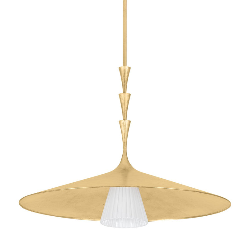 Hudson Valley 4534-VGL One Light Pendant, Vintage Gold Leaf