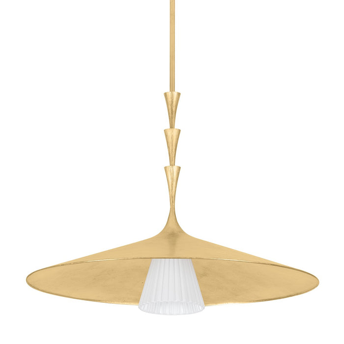 Hudson Valley 4534-VGL One Light Pendant, Vintage Gold Leaf