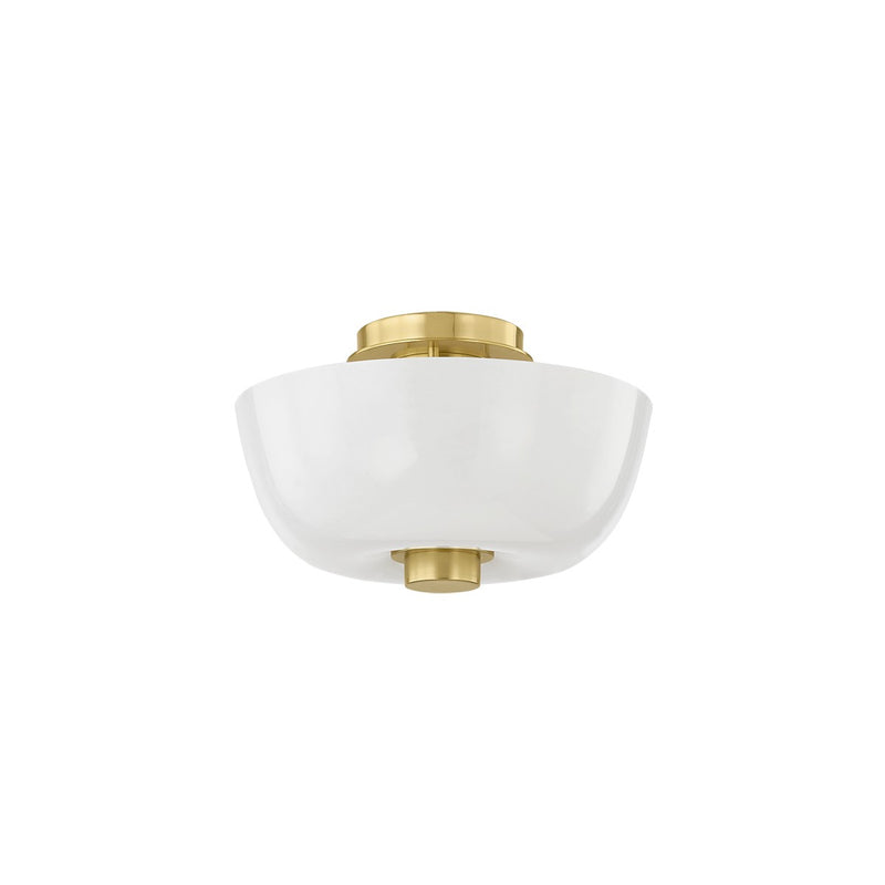Hudson Valley 5215-AGB One Light Flush Mount, Aged Brass