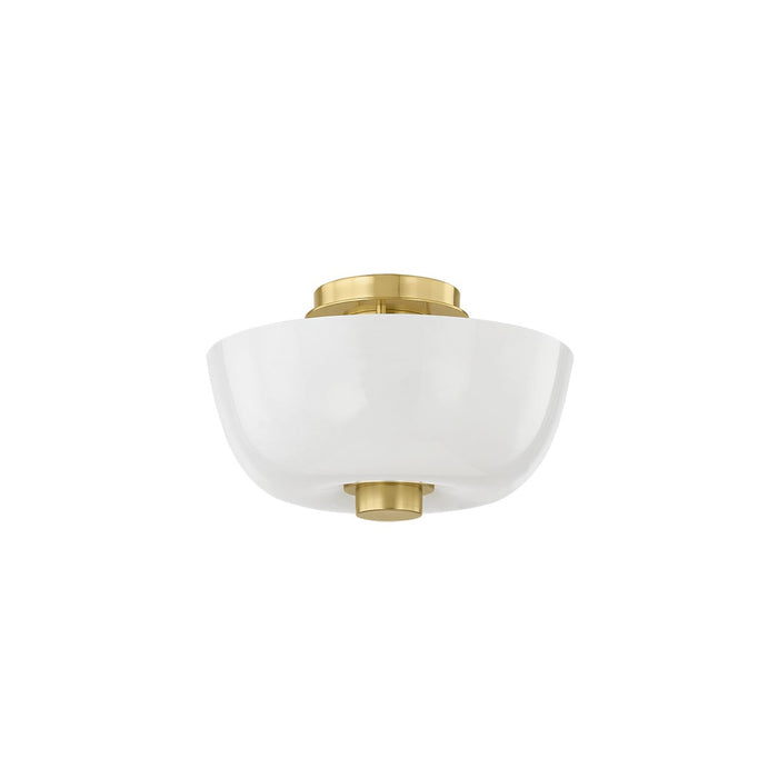 Hudson Valley 5215-AGB One Light Flush Mount, Aged Brass
