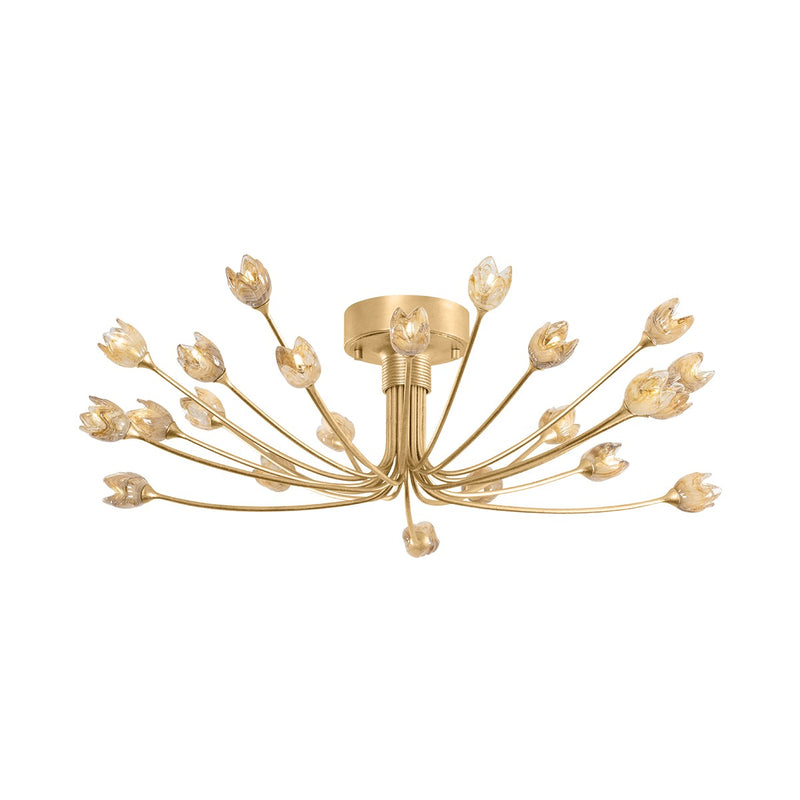Hudson Valley 5422-VGL 22 Light Semi Flush Mount, Vintage Gold Leaf