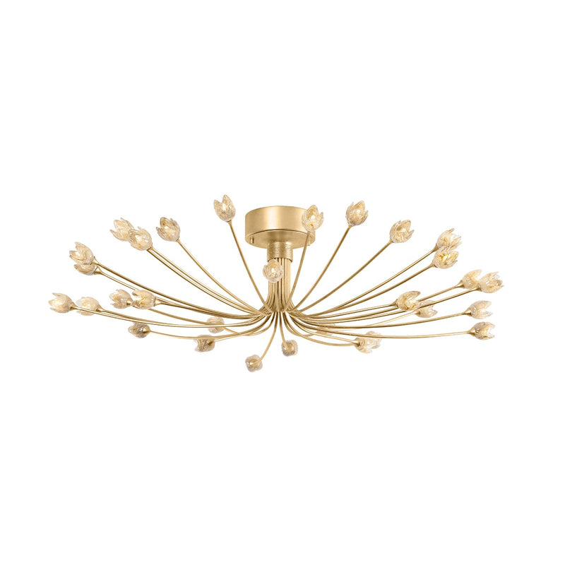 Hudson Valley 5430-VGL 30 Light Semi Flush Mount, Vintage Gold Leaf