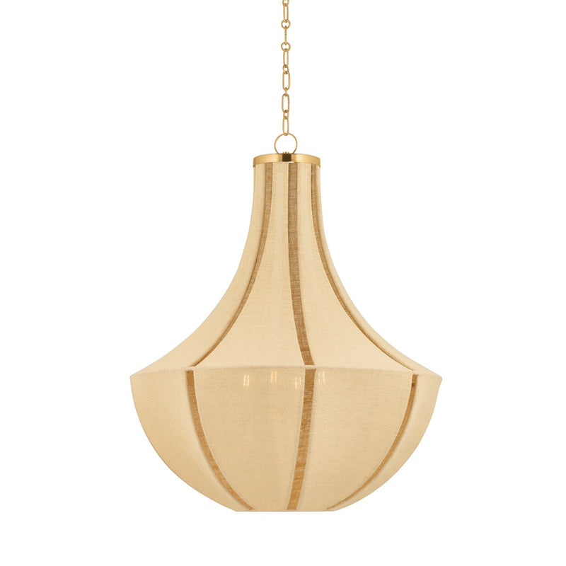 Hudson Valley 6604-AGB Four Light Pendant, Aged Brass