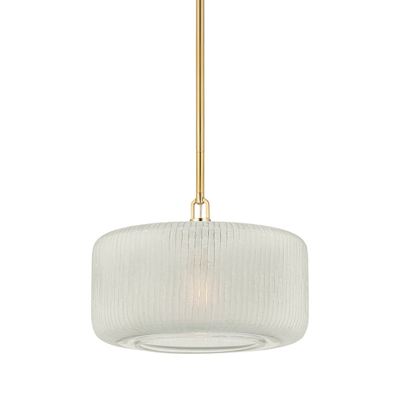 Hudson Valley 7017-AGB One Light Pendant, Aged Brass