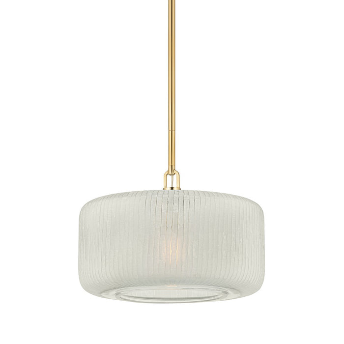 Hudson Valley 7017-AGB One Light Pendant, Aged Brass