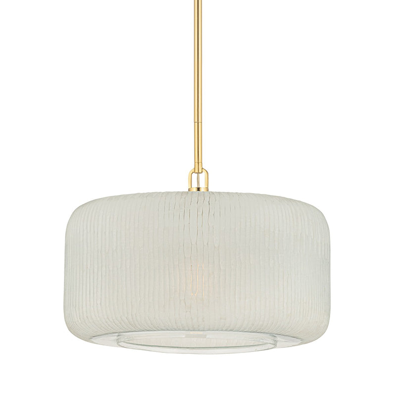 Hudson Valley 7020-AGB One Light Pendant, Aged Brass
